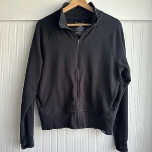 L.L. Bean Women's Cozy Sweatshirt super soft zip jacket, black